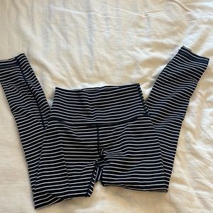 Lululemon Black/White Striped Leggings